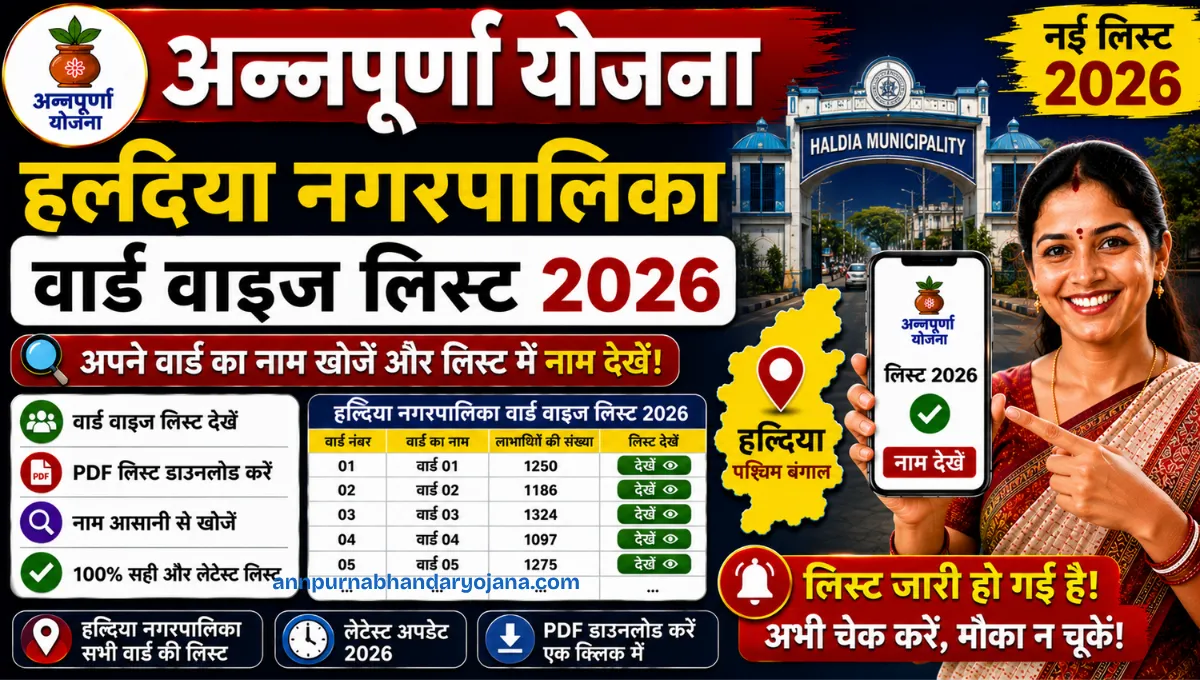 Haldia Municipality Annapurna Yojana List 2026 Ward Wise